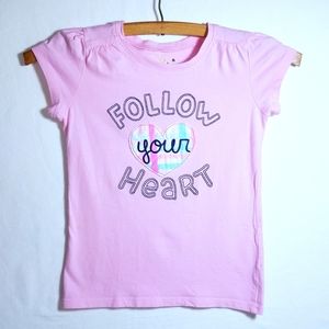 Jumping Beans Pink Embroidered Cap Sleeve Top Sz 6 EUC